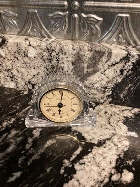 SHAN Clear Acrylic Mantel Clock with Gold-Tone Dial
